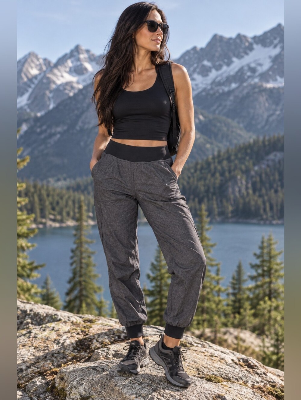 PrAna Jogger Pants Women’s M Gray Stretch Travel Active Lounge Athleisure